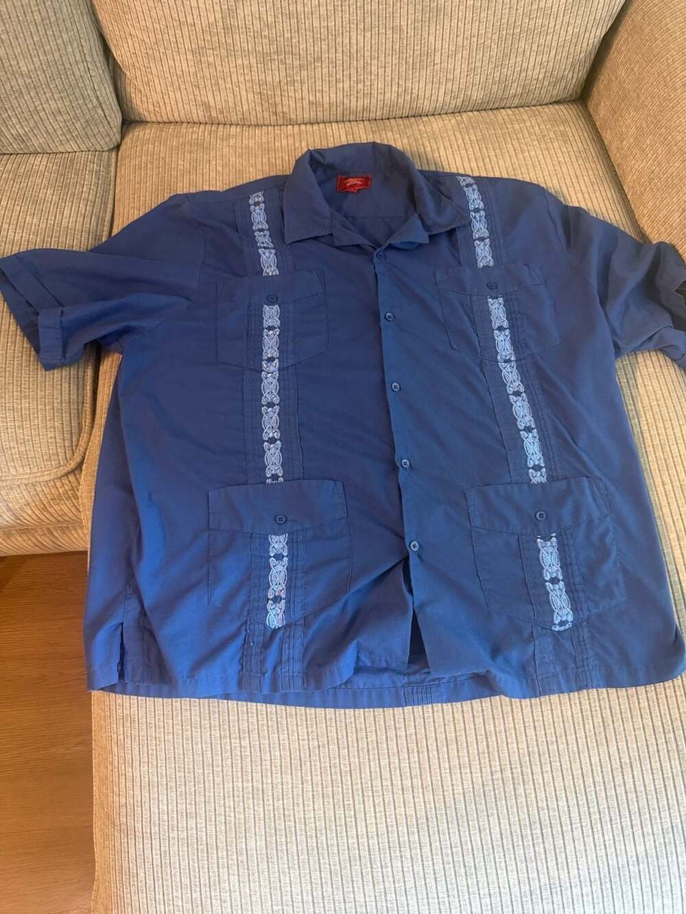 Maximos USA Yucatan Guayabera Short Sleeve Embroidered Button-Down Shirt